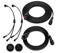 MorningRo Lot de 4 câbles d'extension compatibles avec Govee, 4,9 m, noir | Compatible avec Govee Permanent Outdoor Light 3 Broches Cordon Extension Droite, Compatible avec Govee H705 H706 H805