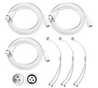 MorningRo Lot de 6 câbles d'extension compatibles avec Govee, 4,9 m, blanc | Compatible avec Govee Permanent Outdoor Light 3 Broches Cordon Extension Droite, Compatible avec Govee H705 H706 H805