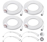 MorningRo Lot de 8 rallonges compatibles avec Govee, 4 m, blanc | Compatible avec Govee Permanent Outdoor Light 3 Broches Cordon Extension Droite, Compatible avec Govee H705 H706 H805