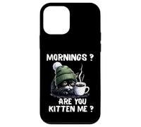 Mornings are You Kitten Me Funny Tired Cat Coffee Lover Coque pour iPhone 12 Mini