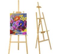 MorNon Lot de 2 chevalets en bois - Grand chevalet d'atelier réglable - Chevalet de champ en bois - Support en toile pour enfants et adultes