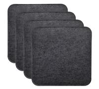 MorNon Lot de 4 coussins de chaise carrés en feutre - 35 x 35 cm - Avec inserts antidérapants - Pour tous les types de chaises - Pour l'intérieur et l'extérieur - Noir