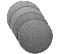 MorNon Lot de 4 coussins de chaise ronds en feutre - 35 cm - Pour banc - Avec inserts antidérapants - Pour tous les types de chaises - Pour l'intérieur et l'extérieur - Gris foncé