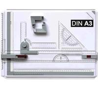 MorNon Planche à dessin A3 - Table à dessin professionnelle avec règle coulissante - Équerre et échelle en T - Pour ingénieurs, designers, étudiants - Pour travailler et étudier avec précision
