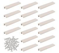 MOROBOR 16 pièces poignées à bord de doigt gris cachemire, alliage d'aluminium, poignées dissimulées, style moderne, poignées de tiroir pour maison, cuisine, porte, armoire, 150 mm