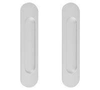 MOROBOR 18CM Auto-adhésif Ovale Porte Coulissante Tire, 2pcs Argent Alliage d’aluminium Flush Pull Punch-Free Poignée pour Sliding Barn Door Windows Armoires