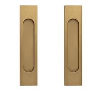 MOROBOR 18cm poignée de porte coulissante rectangulaire auto - adhésive, 2pcs bronze or aluminium poignée plate sans emboutissage pour armoire de porte et fenêtre coulissante de grange