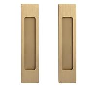 MOROBOR 18cm poignée de porte coulissante rectangulaire auto - adhésive, 2pcs Champagne Gold Aluminum flat pull poignée sans poinçonnage pour armoire coulissante de porte et fenêtre de grange