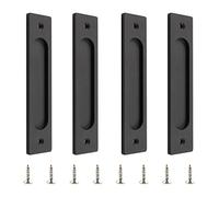 MOROBOR 18cm poignée de porte coulissante rectangulaire auto - adhésive, 4pcs bronze or aluminium poignée plate sans emboutissage pour armoire de porte et fenêtre coulissante de grange