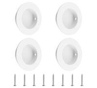 MOROBOR 4 pièces de poignées blanches rondes encastrée, 50 mm Trompette en acier inoxydable pour porte coulissante, poignées de placard, poignées invisibles avec vis de fixation pour porte en verre
