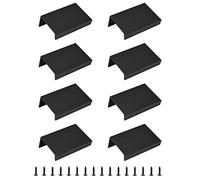 MOROBOR Black Mini Finger side pull hand, 8 pièces poignée cachée style moderne poignée de tiroir, angle droit alliage d'aluminium invisible armoire armoire matériel poignée de tiroir / 50mm