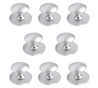 MOROBOR Boutons de tiroir en acier inoxydable, 8pcs Auto-adhésif Instant Cabinet Tire Adhésif Poignée De Porte Coulissante avec Vis pour Tiroir De Placard D’armoire En Verre (Argent Streaming)