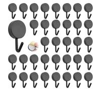 MOROBOR Crochets autocollants, lot de 100 crochets décoratifs en plastique muraux minimalistes pour clés, porte-couronne pour maison, cuisine, salle de bain, bureau, porte (Noir)