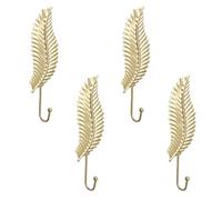 MOROBOR Décoratif Feuilles Crochets En Métal, 4PCS Feuilles Fer Crochets Murs Crochets Suspendus Crochets Modernes Or Cintre À Broche Unique Crochets Robustes pour Accrocher Clé, Chapeau, Sac