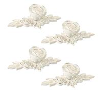 MOROBOR Euro Rose Lot de 4 boutons d'armoire avec plaque arrière - Poignées vintage en alliage de zinc - Boutons de tiroir pour armoire, commode, armoire avec vis (bord doré)