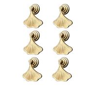 MOROBOR Ginkgo Lot de 6 poignées en forme de feuille Doré avec pendentif en forme de goutte