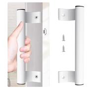 MOROBOR Lot de 1 poignée de porte coulissante en alliage d'aluminium et verre blanc pour trous de montage droite/gauche de 17 cm