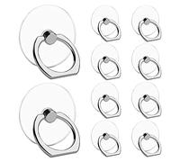 MOROBOR Lot de 10 boutons de tiroir auto-adhésifs avec boucle en métal pour armoire, cuisine, commode, armoire, salle de bain (argenté)