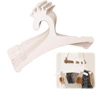 MOROBOR Lot de 10 cintres en bois naturel pour enfants, motif couronne mignonne, 22,9 cm, cintres naturels pour vêtements de chambre d'enfant, chemise, robe, manteau pour fête prénatale, caisse,