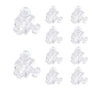 MOROBOR Lot de 10 équerres d'angle en acrylique transparent à 6 trous avec vis de montage pour renforcer les meubles (10 mm)