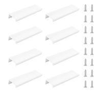 MOROBOR Lot de 10 mini poignées cachées blanches de style moderne, en alliage d'aluminium, boutons de placard invisibles à angle droit pour tiroir de quincaillerie d'armoire, 120 mm
