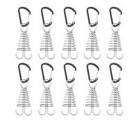 Morobor Lot de 10 piquets d'ancrage Coupe-Vent en Alliage d'aluminium avec Boucle à Ressort pour Camping en Plein air