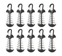 MOROBOR Lot de 10 piquets d'ancrage noirs en alliage d'aluminium coupe-vent avec boucle à ressort pour camping en plein air (67 x 36 mm)