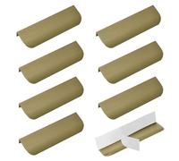 MOROBOR Lot de 10 poignées de bord à doigt, poignées de tiroir autocollantes instantanées avec angle arrondi en alliage d'aluminium invisible pour armoire, cuisine, chambre à coucher, salon, 120 mm