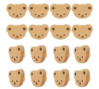 MOROBOR Lot de 12 boutons de placard en bois de hêtre en forme d'ours avec vis et tube d'extension