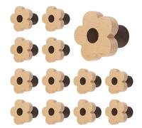 MOROBOR Lot de 12 boutons en bois de hêtre en forme de fleur avec vis et tube d'extension