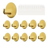 MOROBOR Lot de 12 crochets à serviettes avec bandes amovibles pour l'accrocher, en acier inoxydable, adhésifs pour l'extérieur sans dommages, couronne, guirlande, chapeau, clé, manteau, couronne