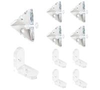 MOROBOR Lot de 12 équerres d'angle en acrylique transparent à 3 trous à angle droit et support d'angle en forme de L avec vis de montage pour boîte de présentation