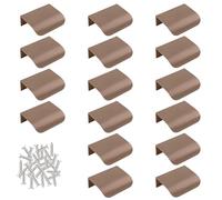 MOROBOR Lot de 16 poignées à bord fin, poignées de tiroir de commode de style moderne en alliage d'aluminium avec languette dissimulée pour cuisine, garage, salle de bain, 50 mm/Marron