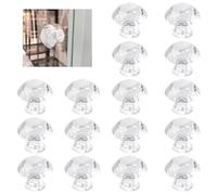 MOROBOR Lot de 16 poignées de placard autocollantes en acrylique transparent avec diamant concave sans perçage pour porte miroir de cuisine et salle de bain