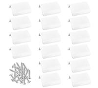 MOROBOR Lot de 16 poignées de placard invisibles en alliage d'aluminium, poignée encastrée et discrète pour placards, tiroirs, portes coulissantes, armoires (50 mm, blanc)