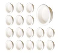 MOROBOR Lot de 16 poignées de porte coulissante rondes auto-adhésives en plastique invisible pour tiroir de grange coulissante, armoire, armoire (blanc vif)