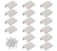MOROBOR Lot de 16 poignées de tiroir dissimulées en alliage d'aluminium gris cachemire modernes à angle droit pour porte d'armoire de cuisine 50 mm