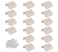 MOROBOR Lot de 16 poignées dissimulées de style moderne en alliage d'aluminium invisible pour armoire - 50 mm - Gris cachemire