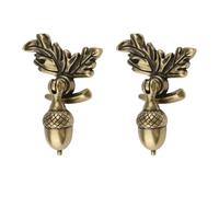 MOROBOR Lot de 2 boutons de tiroir en forme de gland avec piédestal en forme de feuille - En alliage de zinc antique - En forme de goutte - Pour armoire, placard (bronze)