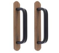 MOROBOR Lot de 2 longues poignées auto-adhésives en alliage d'aluminium sans perçage, poignées d'ouverture pratiques avec plaque pour fenêtre d'armoire de cuisine, porte coulissante de placard