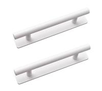 MOROBOR Lot de 2 poignées autocollantes en alliage d'aluminium avec poignée de porte adhésive pour porte coulissante de grange, tiroir d'armoire de cuisine (blanc)
