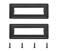 MOROBOR Lot de 2 poignées carrées invisibles pour portes et tiroirs avec vis, boutons dissimulés en alliage de zinc pour armoires, placards (noir, trou de 94 mm)