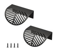 MOROBOR Lot de 2 poignées d'armoire décoratives en cuivre massif avec vis de montage pour placard, armoire, tiroir (noir)