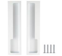 MOROBOR Lot de 2 poignées de porte coulissante encastrées en alliage de zinc avec vis cachées, 21,3 cm, modernes et simples, pour tiroir de grange, placard, armoire/blanc