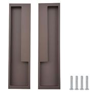 MOROBOR Lot de 2 poignées de porte coulissante intégrées en alliage de zinc avec 4 vis à tête plate en acier inoxydable, poignée de porte simple et moderne pour tiroir de grange, placard, armoire