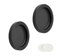 MOROBOR Lot de 2 poignées de porte coulissante rondes auto-adhésives en alliage d'aluminium invisible pour tiroir de grange coulissante, armoire, armoire (noir)