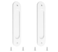 MOROBOR Lot de 2 poignées de porte coulissantes ovales encastrées de 180 mm en alliage d'aluminium avec vis de montage pour porte coulissante de grange W-MF002341-EU Blanc