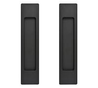 MOROBOR Lot de 2 poignées de porte coulissantes rectangulaires auto-adhésives en alliage d'aluminium sans perforation pour portes coulissantes de grange, fenêtres, armoires - 18 cm