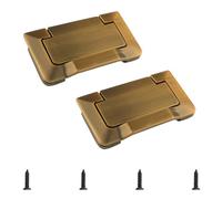 MOROBOR Lot de 2 poignées de porte de poche, anneau de traction encastré en alliage de zinc dissimulé avec vis pour armoires, armoires et tiroirs (bronze antique)