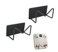 MOROBOR Lot de 2 supports muraux auto-adhésifs pour balance de poids, support de rangement mural réglable pour salle de sport, salle de bain, chambre, cuisine, dortoir, camping-car, garde-manger, noir